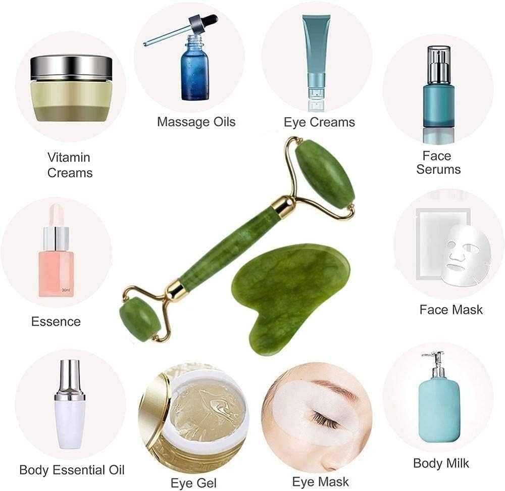 2-in-1 Jade Roller & Gua Sha Facial Massage Set