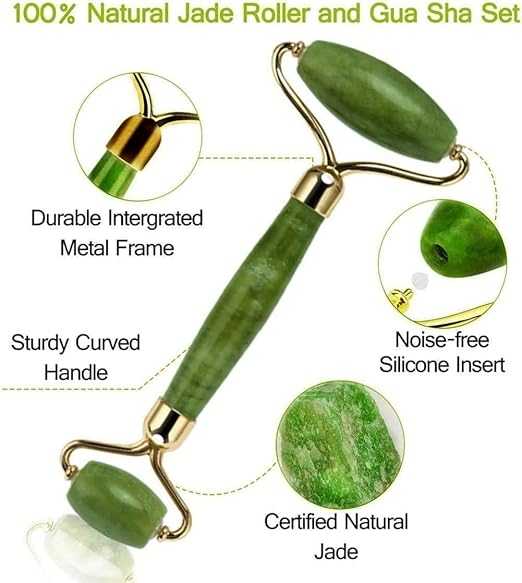 2-in-1 Jade Roller & Gua Sha Facial Massage Set