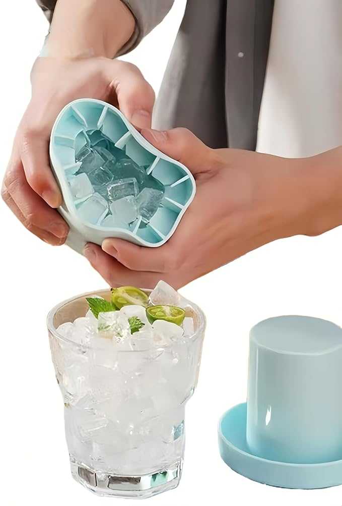 2-in-1 Silicone Ice Cube Maker & Storage Box – Portable Ice Tray