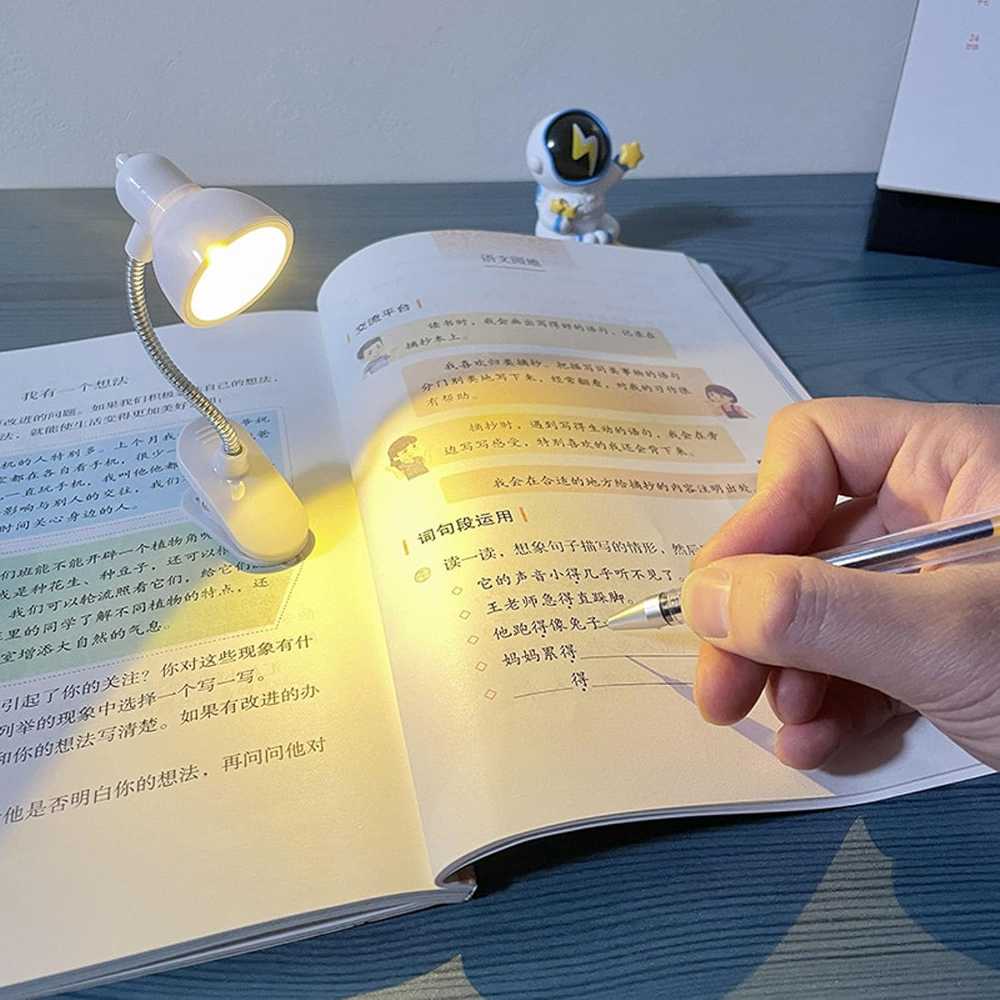 LifeBasket™ Mini LED Clip Reading Light – Flexible Clip-On Book & Desk Lamp