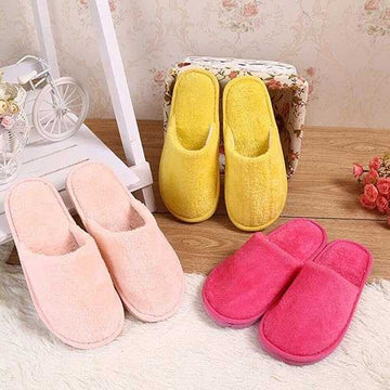 Soft Cotton Home Slippers – Plush Indoor Spa & Bedroom Slides