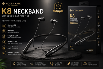 MNB-090 Wireless Neckband Earphones – Bluetooth Sports Headset with 50+ Hours Music Time