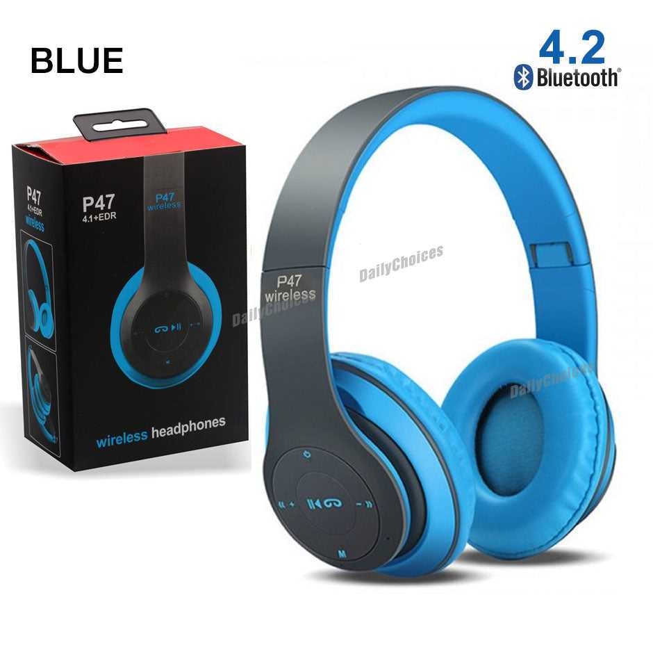 P47 Wireless Bluetooth Headphones – Foldable Headset with FM Radio