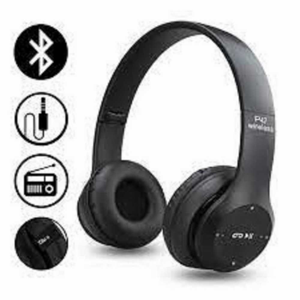 P47 Wireless Bluetooth Headphones – Foldable Headset with FM Radio