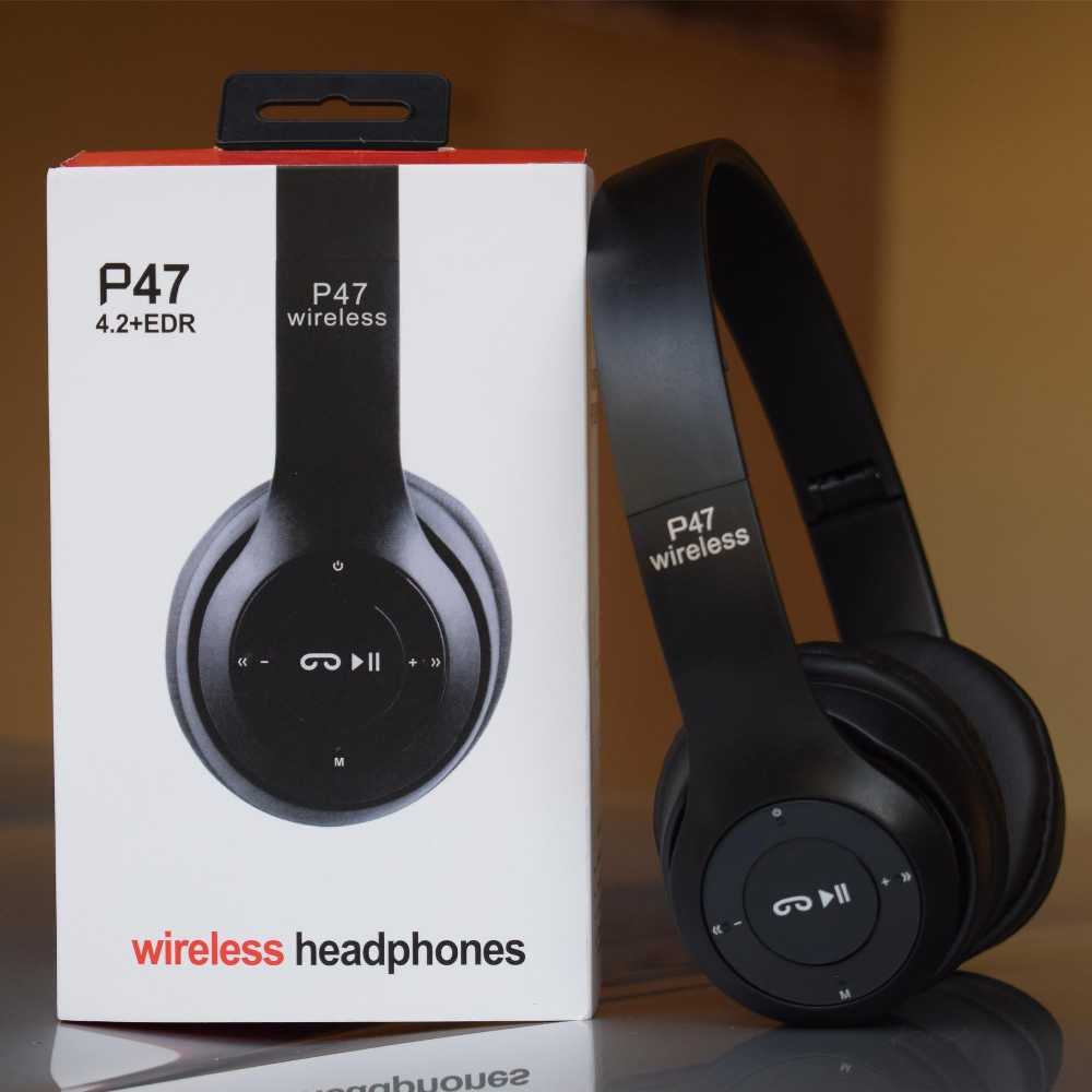 P47 Wireless Bluetooth Headphones – Foldable Headset with FM Radio