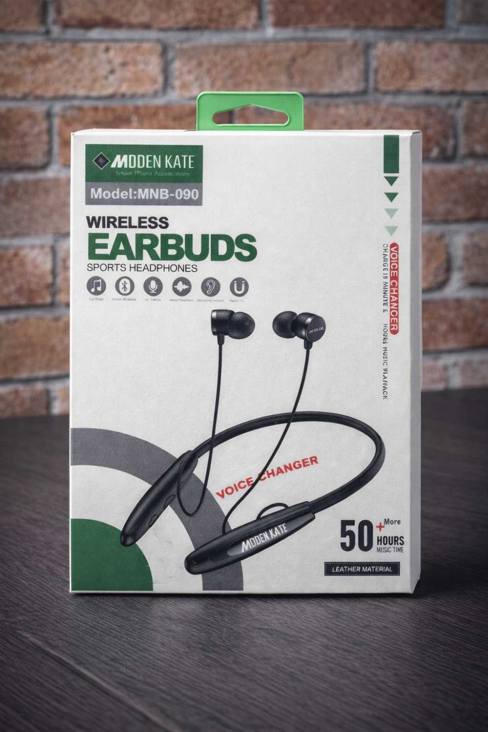 MNB-090 Wireless Neckband Earphones – Bluetooth Sports Headset with 50+ Hours Music Time