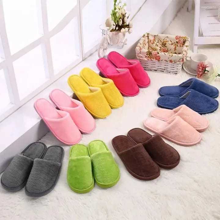 Soft Cotton Home Slippers – Plush Indoor Spa & Bedroom Slides