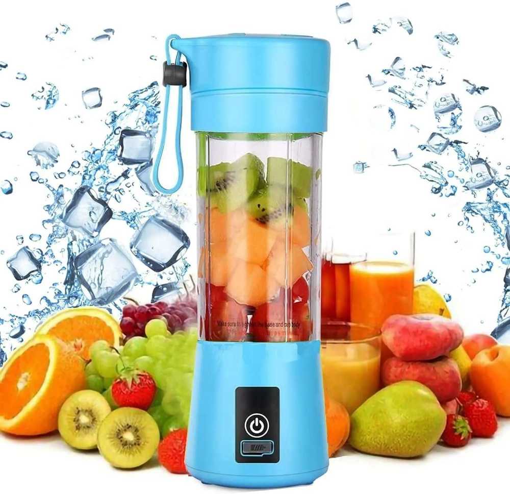 Portable Rechargeable Juicer Blender – 380ml 6-Blade Mini Fruit Smoothie Maker